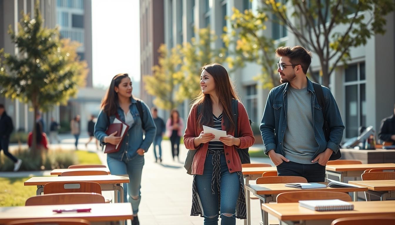 Student using learning strategies while studying